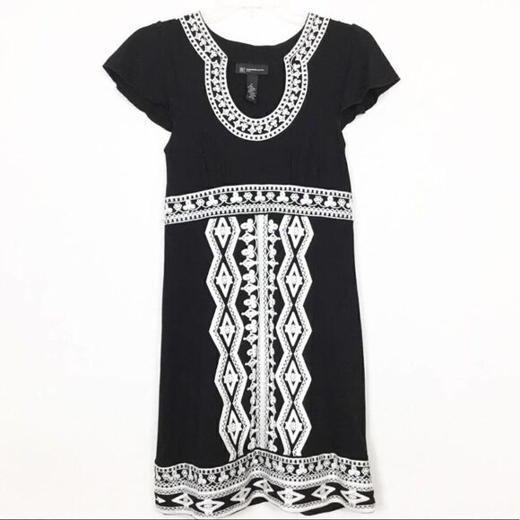 INC International Concepts Black Embroidered Beaded Dress Size Small Pet… - Picture 1 of 8